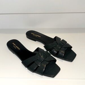 EUC Yves Saint Laurent Tribute Woven Flat Sandal 40